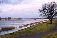 Viel Wasser an der Europabrücke